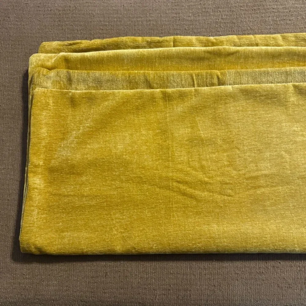 decorUhome Chenille Mineral Yellow Spring Throw Pillow Covers 24x24 Inch Set 2